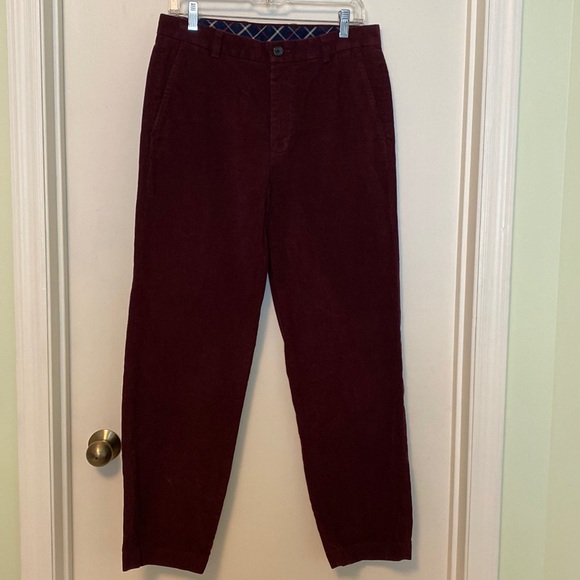 Brooks Brothers Other - Brooks Brothers Clark Maroon Corduroy Chino Pants Straight Leg Mens 32/30
